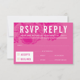 RSVP RESPUESTA RESPUESTA moderna elegante rosa flo