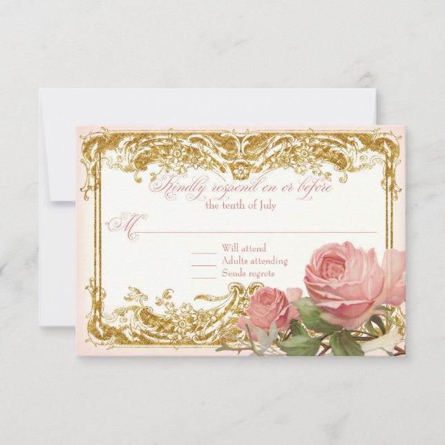 RSVP Respuesta Rosa de cosecha parisino Mano (Anverso)