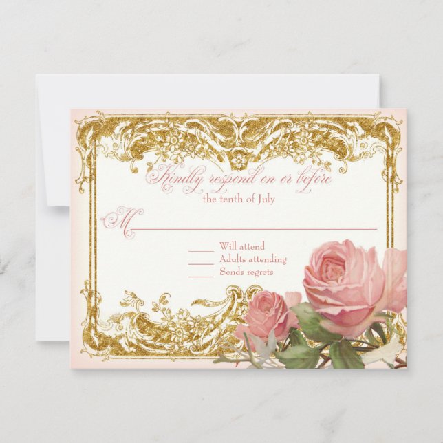 RSVP Respuesta Rosa de cosecha parisino Mano (Anverso)