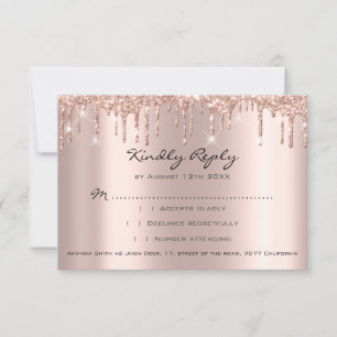 RSVP Rosa Brillo Gotea Boda Despedida de Soltera