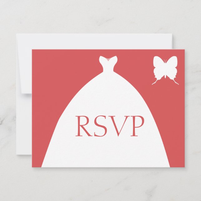 RSVP rosa de traje de novia (Anverso)