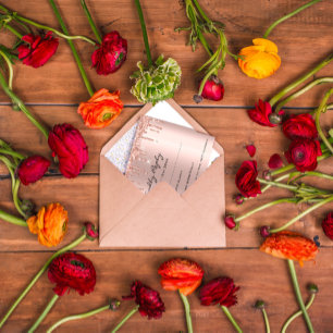 RSVP Rosa Drits Purpurina Boda de ducha de novia