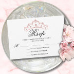 RSVP Rosa Española Quinceañera Quince<br><div class="desc">Gorgoous elegante Quinceañera (Mis Quince Años) rsvp - respondedor. Color rosa y blanco de Rubor. Purpurina falso vestido con vestido rosa. Plantilla editable - fácil de añadir el texto - Español. Perfecto para la fiesta de cumpleaños número 15 del chica.</div>
