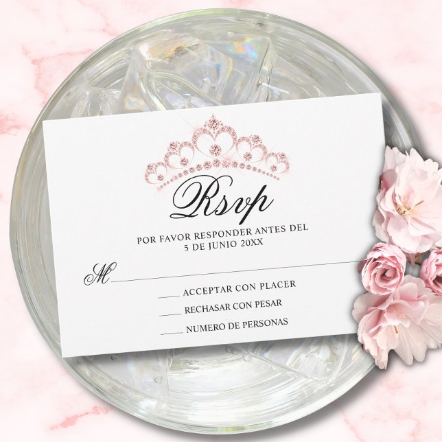 RSVP Rosa Española Quinceañera Quince (Subido por el creador)