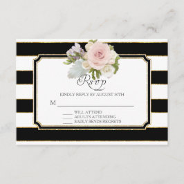 RSVP Rosa Floral Moderno elegante franja blanca ne