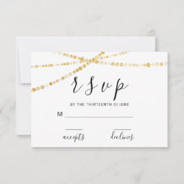 RSVP Rosa Floral Negro Blanco Luces Doradas