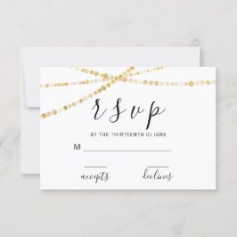 RSVP Rosa Floral Negro Blanco Luces Doradas