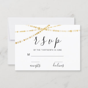 RSVP Rosa Floral Negro Blanco Luces Doradas