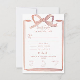 RSVP rosa rosa de cinta de papel
