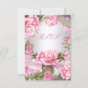 RSVP Rosa Rosa Pálido Arco Floral Plateado Fiesta 