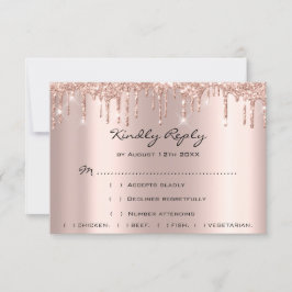 RSVP Rose Weddin Glitter Despedida de Soltera Azul
