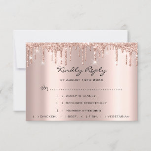 RSVP Rose Weddin Glitter Despedida de Soltera Azul