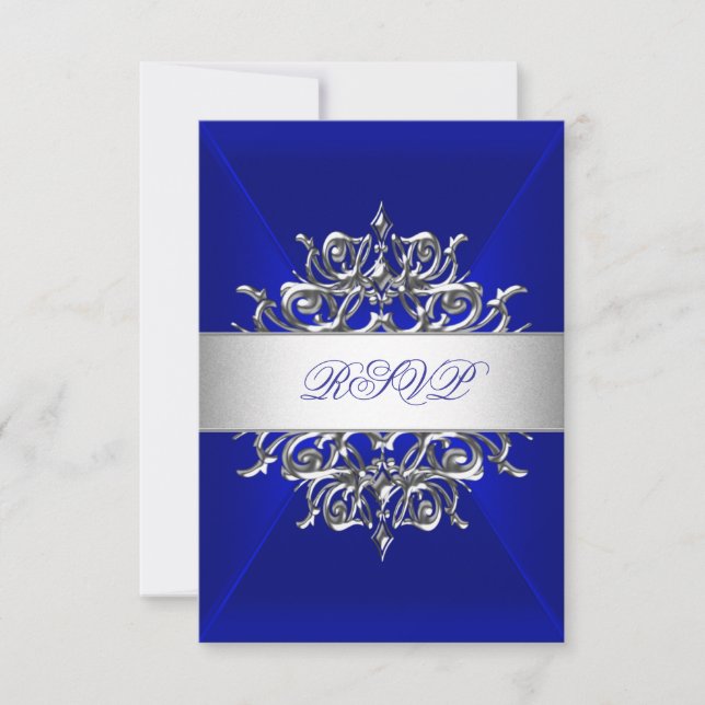 RSVP Royal Blue En La Fiesta De Cumpleaños De Plat (Anverso)