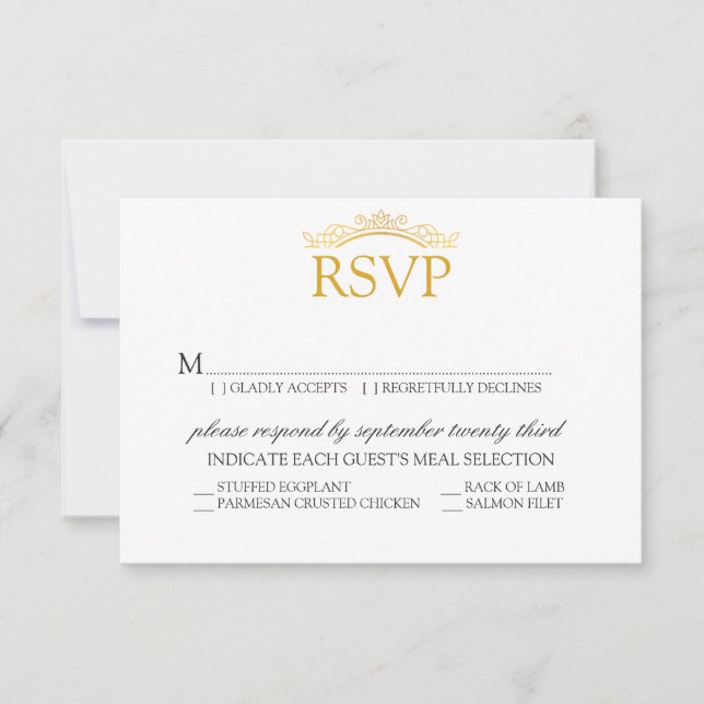 RSVP | Royal Boda Elegant Gold Script (Anverso)