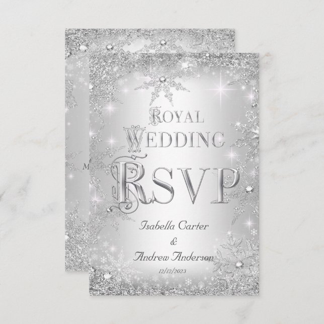 RSVP Royal Boda Silver Winter Wonderland Crown (Anverso / Reverso)