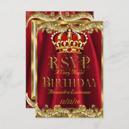 RSVP Royal Red Birday party Gold Crown
