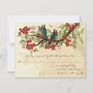 RSVP RSVP de Boda Roja de Amor Rústico Vintage