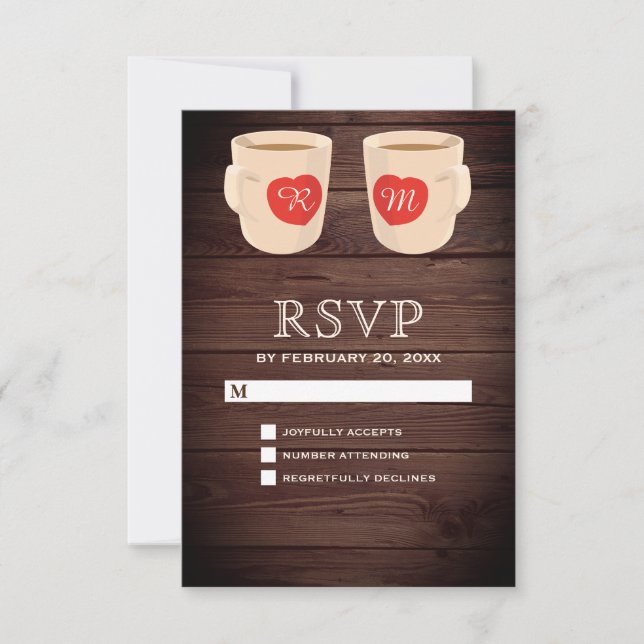 RSVP RSVP de tazas de café de madera rústica (Anverso)