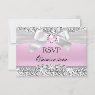 RSVP Rubor Purpurina Rosa Pearl Bow Quinceanera