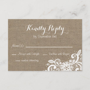 RSVP rusa en Burlap y en Lace
