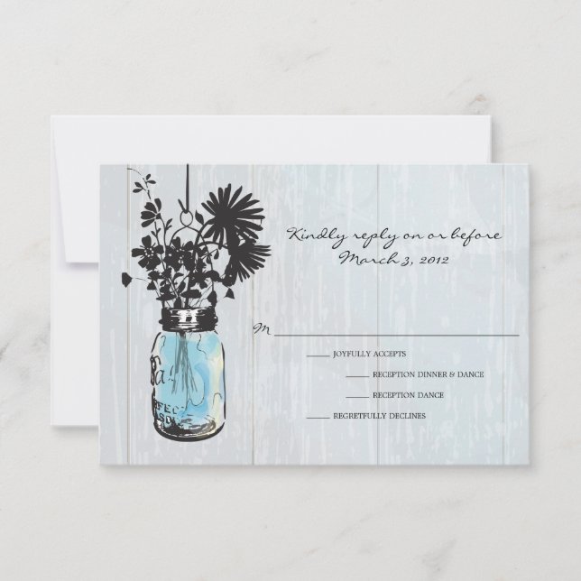 RSVP Rustic Hanging Mason Jar Boda (Anverso)