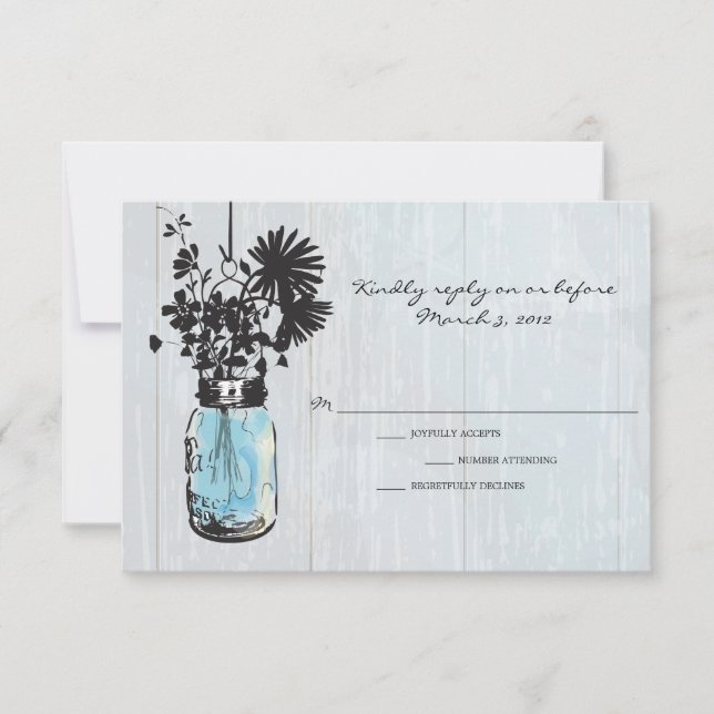 RSVP Rustic Hanging Mason Jar Boda (Anverso)