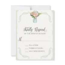 RSVP Rustic Mason Jar Rosas Script Typography