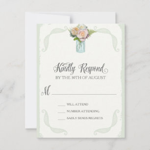 RSVP Rustic Mason Jar Rosas Script Typography