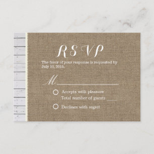 RSVP Rústica Burlap & Wood Stripes Wedding