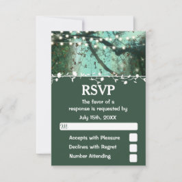 RSVP Rústica de alumbramiento forestal encantado