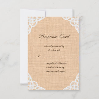RSVP Rústica de Lace y Burlap