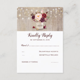 RSVP Rústica de las flores de Borgoña