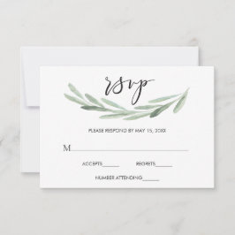 RSVP Rústica de Rama Verde de Olivo Simple Wedding