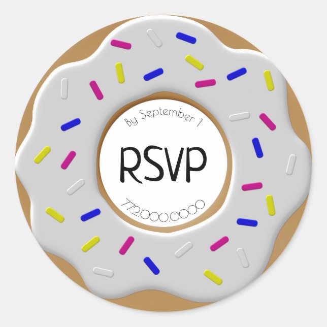 RSVP Sello para sobres de Donut y Sprinkles de vai (Anverso)
