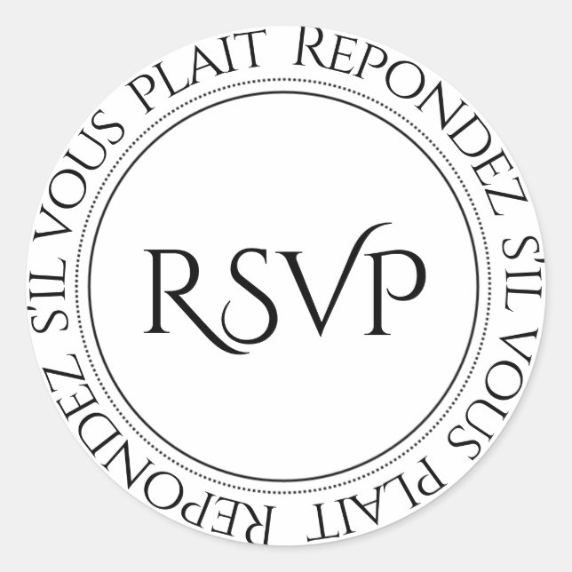 RSVP Sellos para sobres franceses elegantes (Anverso)
