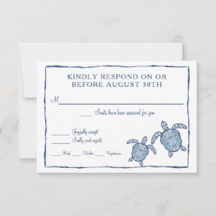 RSVP Shibori Kumo Acuarela Tortugas Marinas Playa 