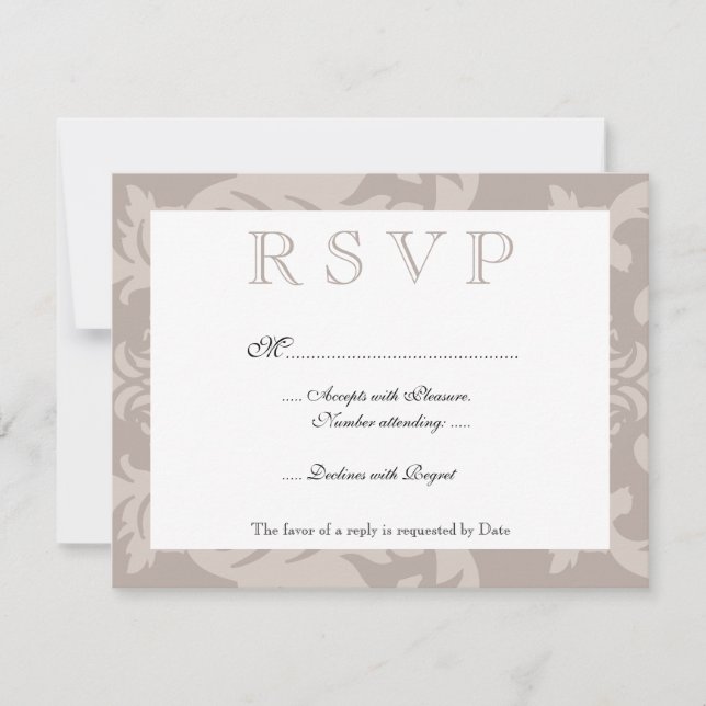 RSVP simple Damask (Anverso)