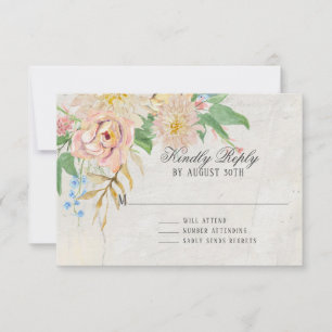 RSVP Simple Eucalyptus Leaf Rosa Floral Marcado