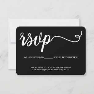 RSVP simple Negro (sin enviar por correo) Asiento