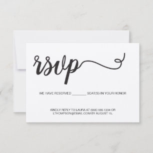 RSVP simple sin enviar Asiento Reservado por corre