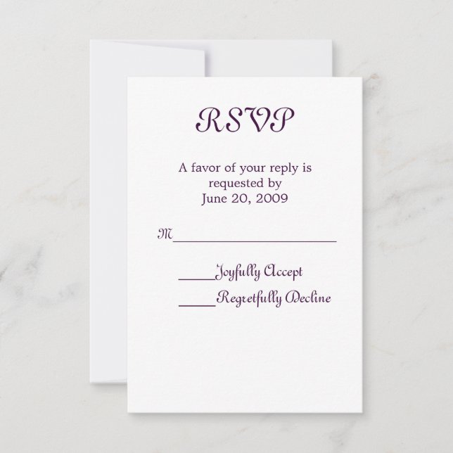 RSVP simple y elegante (Anverso)