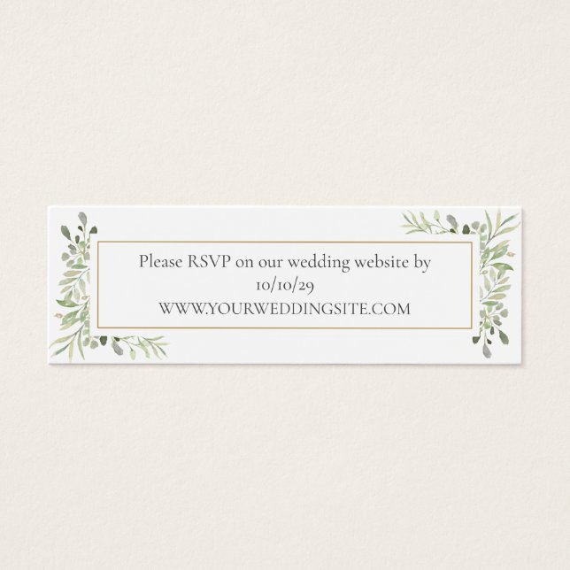RSVP sitio web de boda acuarela vegetación botánic (Frente)