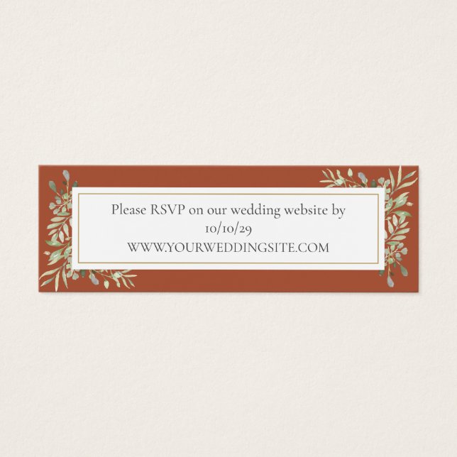 RSVP sitio web de boda de vegetación botánica de t (Frente)