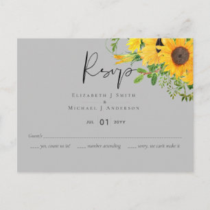 RSVP Sunflowers Gris amarillo con opciones de menú