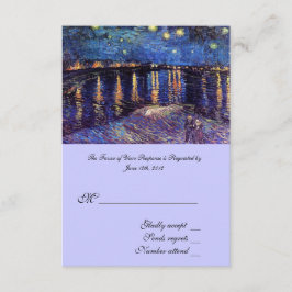 RSVP, tarjeta de aceptación del boda, Noche estrel