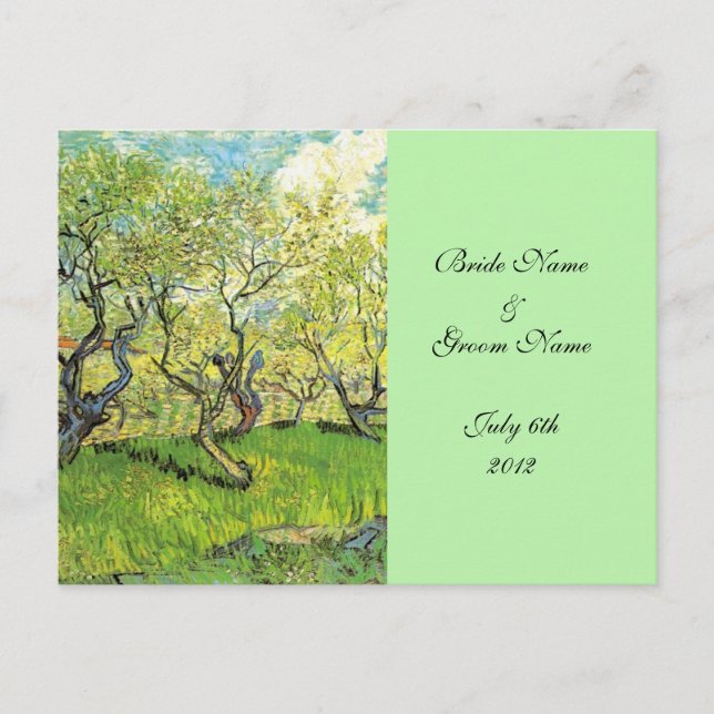 RSVP, tarjeta de aceptación, Orchard in Blossom (Anverso)