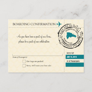 RSVP Tarjeta de embarque a República Dominicana