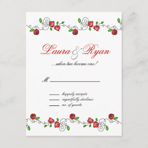RSVP Tarjeta de respuesta Boda París Francia Roses