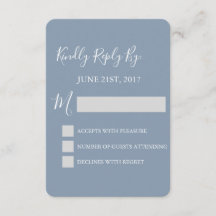 RSVP - Tarjeta de respuesta de Boda azul turbulent