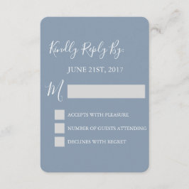 RSVP - Tarjeta de respuesta de Boda azul turbulent